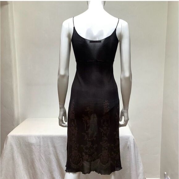 BODYCON SHEER PEACOCK BLUE ITALY SHEER TANK SLIP DRESS MEDIUM - Picture 9 of 9